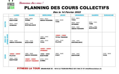 Grille des cours février 2022